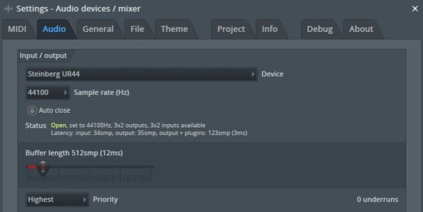 impostazione scheda audio fl studio