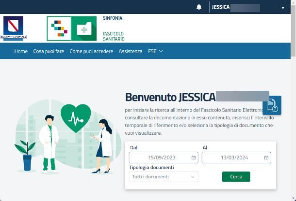 Come accedere al Fascicolo Sanitario con Tessera Sanitaria: Campania