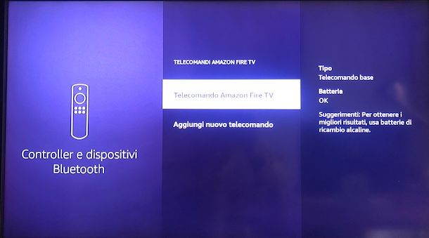 Aggiornare telecomando Fire Stick