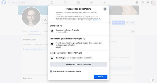 Come vedere amministratori pagina Facebook di cui non fai parte_PC