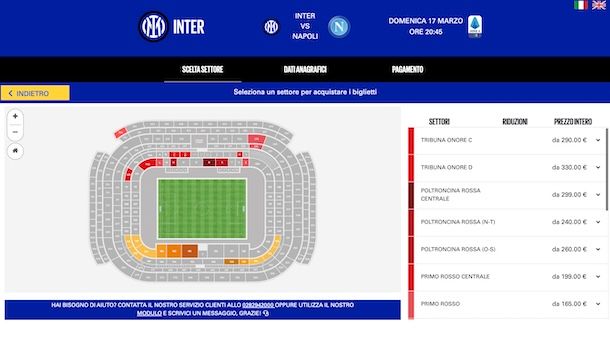 Acquistare biglietti Inter