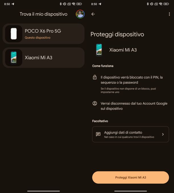 App Trova il mio dispositivo