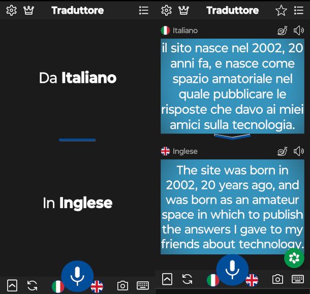 schermate app Instant Traduttore