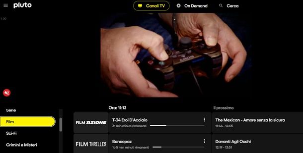 I film in streaming del sito Pluto TV
