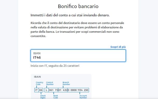 Procedere al bonifico tramite PC con PayPal Xoom