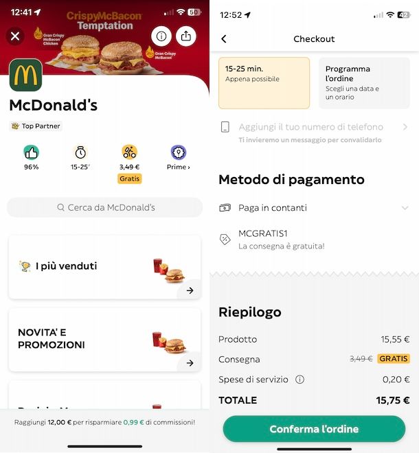 McDonald's su Glovo