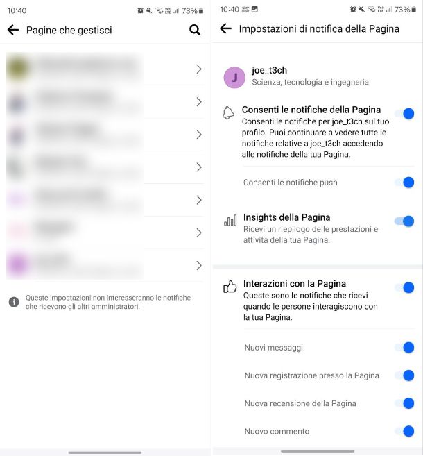 Come disattivare notifiche di una pagina Facebook