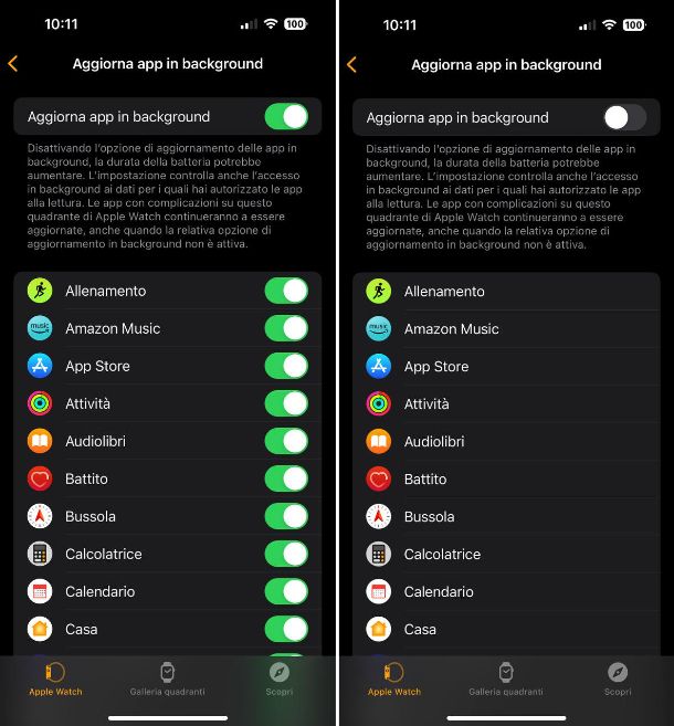 Come chiudere le app che consumano batteria su Apple Watch