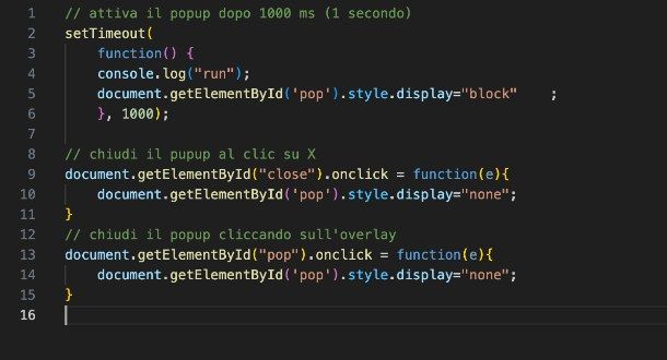 JavaScript del pop-up