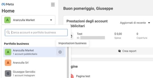 Disattivare account pubblicitario Facebook