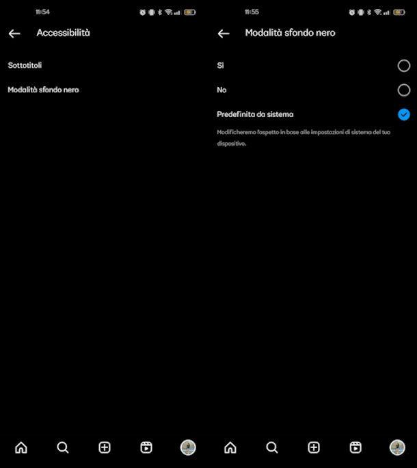 Cambiare sfondo nero su Instagram da app