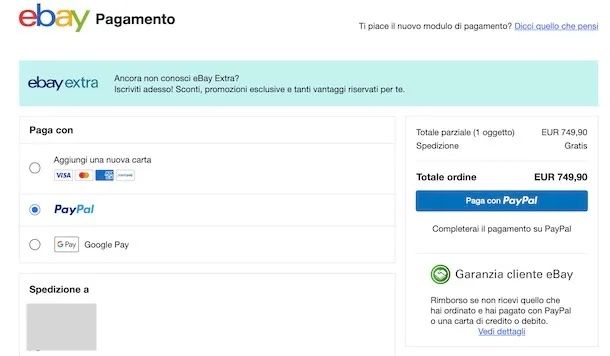 Pagare con il saldo PayPal