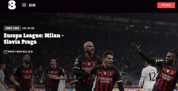 Vedere il Milan su TV8