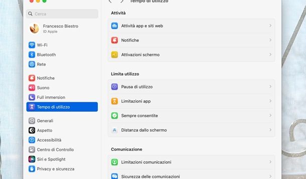 tempo di utilizzo mac