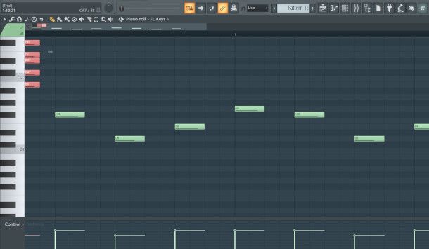 finestra piano roll FL Studio