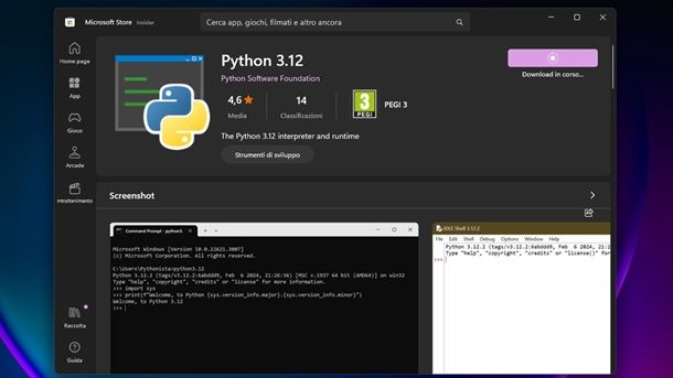 Installare Python Windows 11