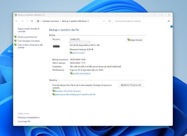 Come fare backup completo PC Windows 11