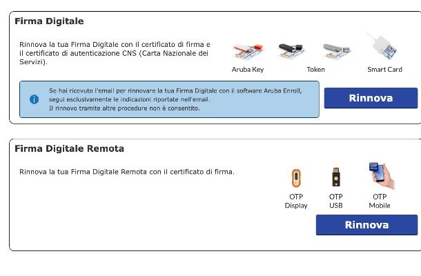 Come rinnovare la firma digitale Aruba