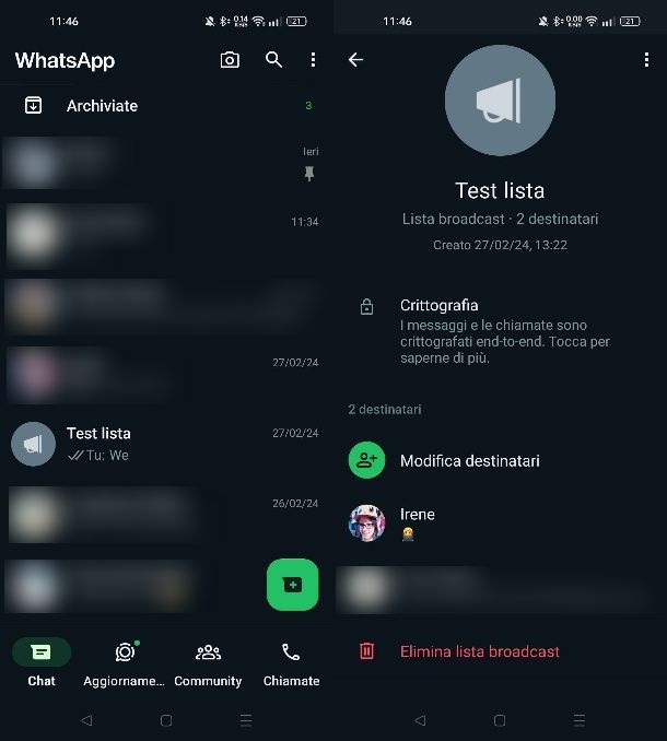 Come trovare la lista broadcast su WhatsApp Android