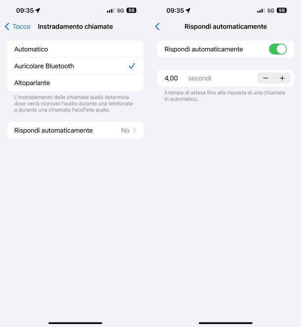 Risposta automatica iOS