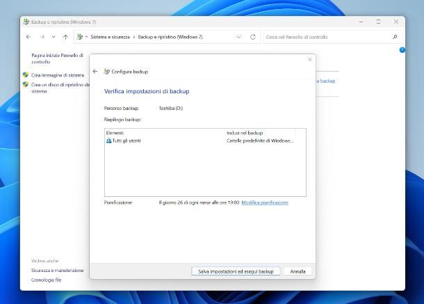 Come fare backup completo PC Windows 11 su hard disk esterno