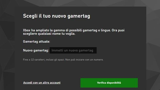 Cambiare nome Xbox browser PC