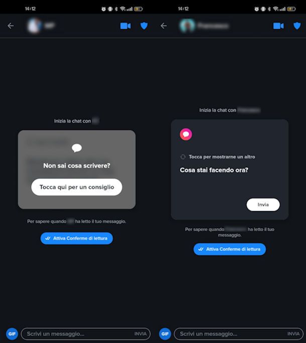 Conversazione Tinder da app