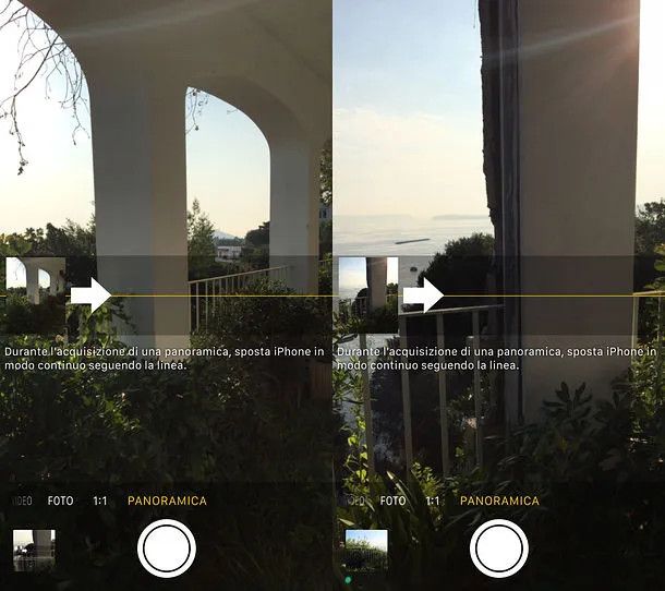 funzione panorama su Fotocamera iPhone