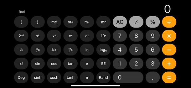 Come impostare la calcolatrice in radianti su smartphone e tablet