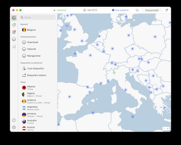 Usare NordVPN su Mac