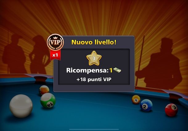 Aumentare livello su 8 Ball Pool