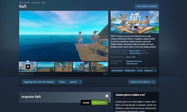 Raft su Steam