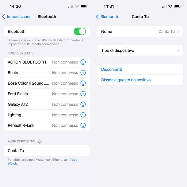 Collegare Canta Tu a un iPhone