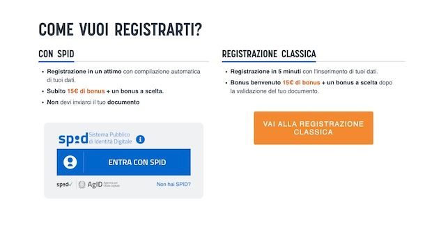 Registrarsi su SNAI