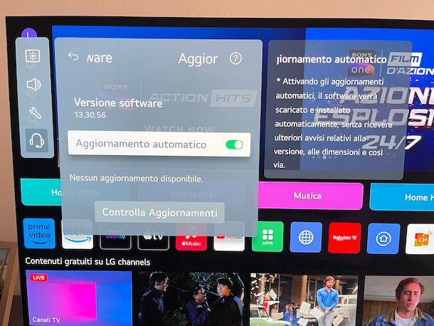 Aggiornamento software Smart TV LG OLED