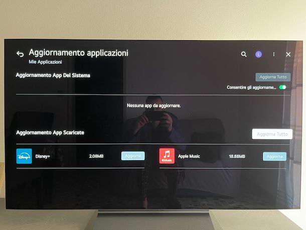 Aggiornamento app Smart TV LG