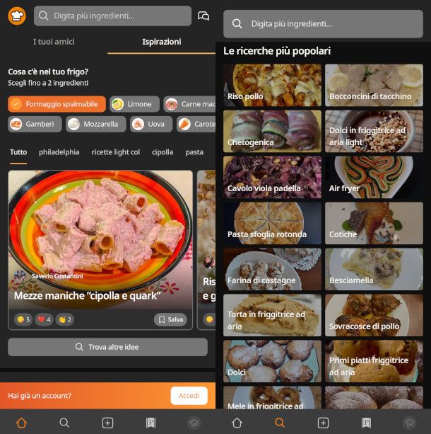 schermate app Cookpad