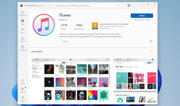 iTunes su Windows