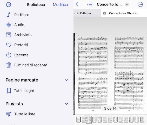 schermate app digitalScore