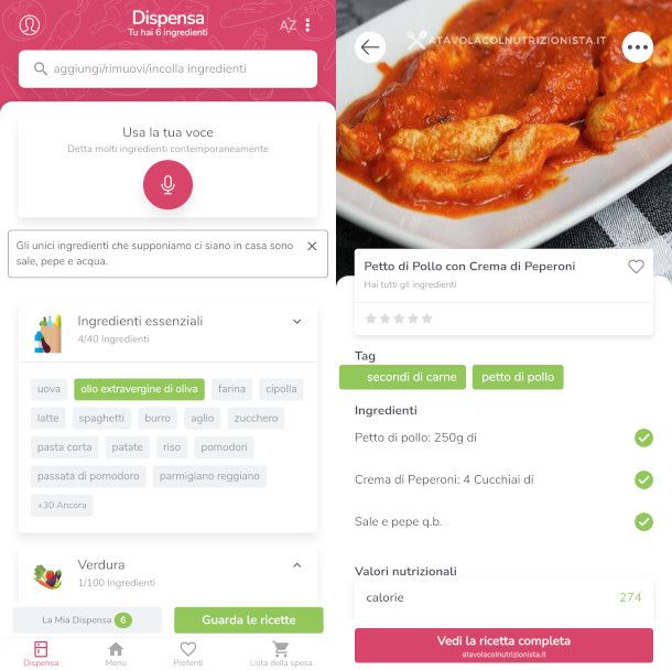 app per ricette con quello che hai in frigo