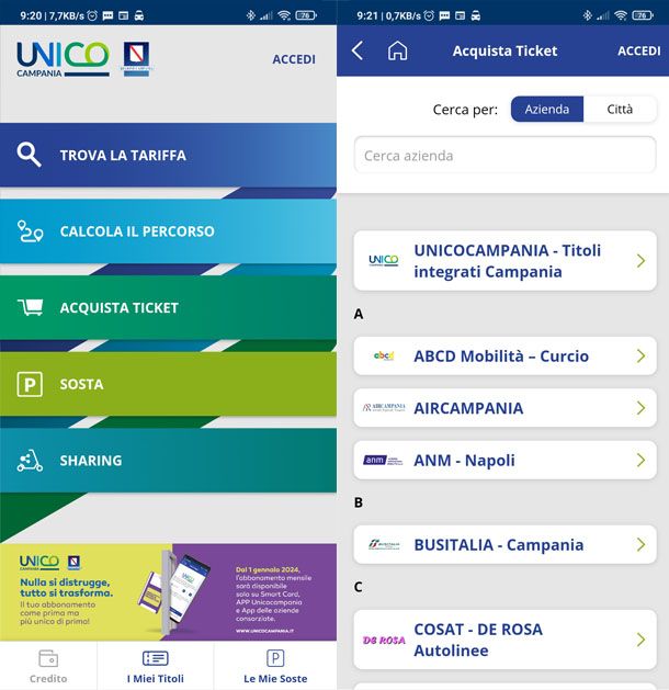 App pee comprare biglietti a Napoli