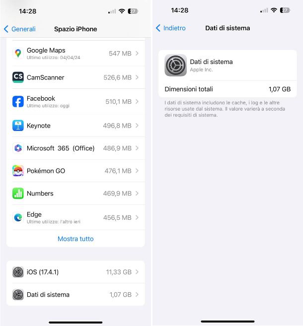 Come eliminare i dati di sistema su iPhone