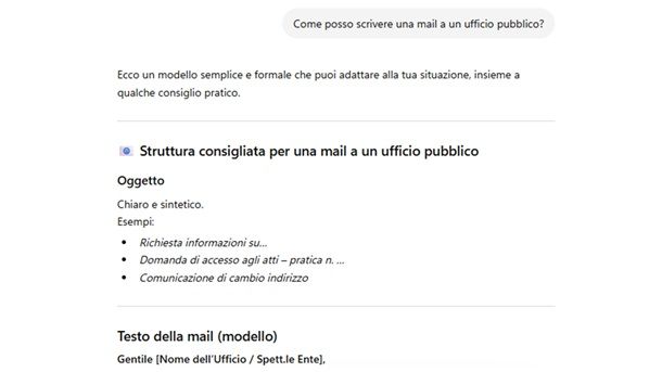 Come farsi aiutare dall'IA a scrivere una mail a un ufficio pubblico