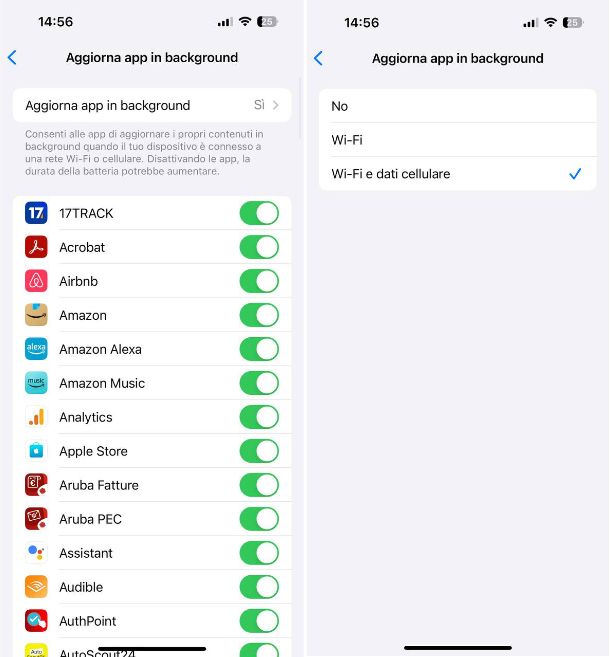 Come attivare app in background iPhone