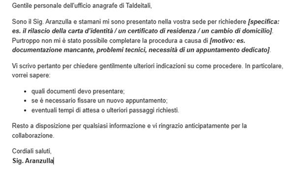 Saluti finali Mail ufficio