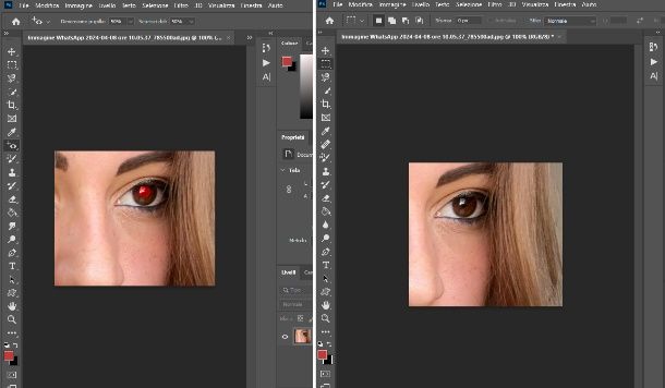 Photoshop occhi rossi