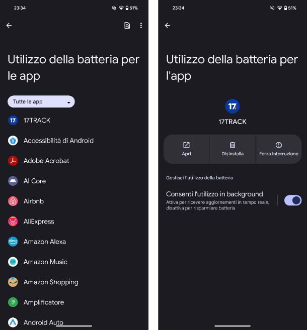 Come attivare app in background Android