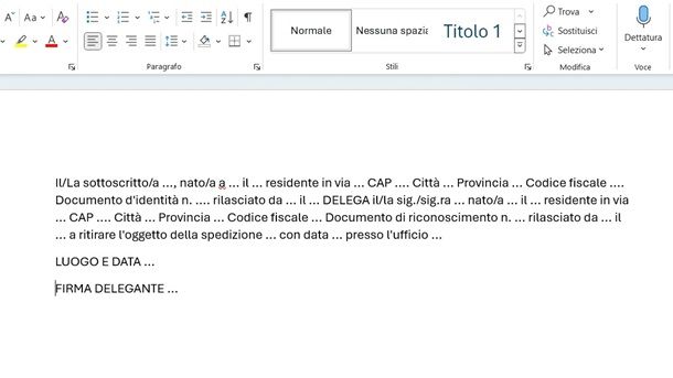 Come compilare avviso di giacenza