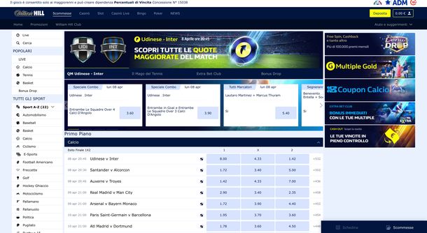 William Hill Home page