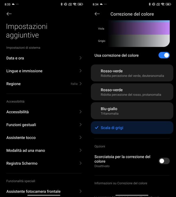 Scala di grigi Android